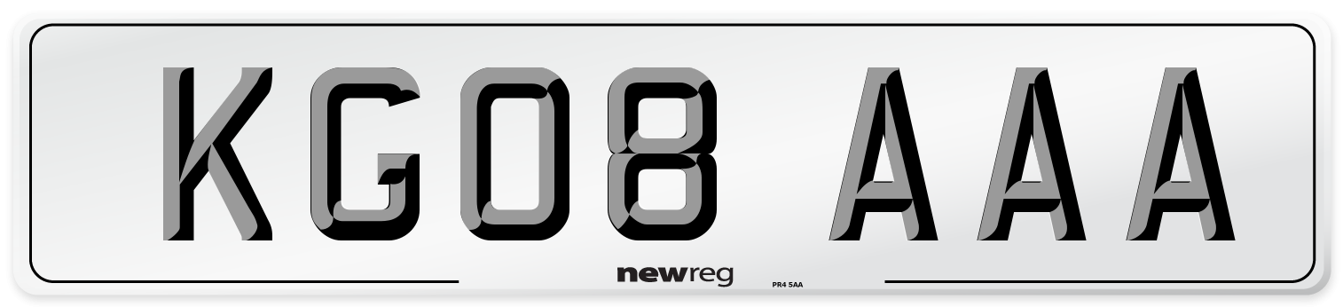 KG08 AAA Number Plate from New Reg
